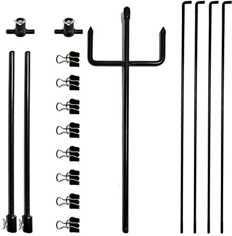 Target Stand Holder Detachable Garden for Range Practice Rack Hunting with 8 Clips