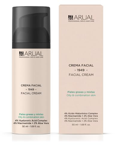 Crema Facial Antiedad – Arual – 4% Ácido Hialurónico Complex + 4% Niacinamida + 2% Aloe Vera.