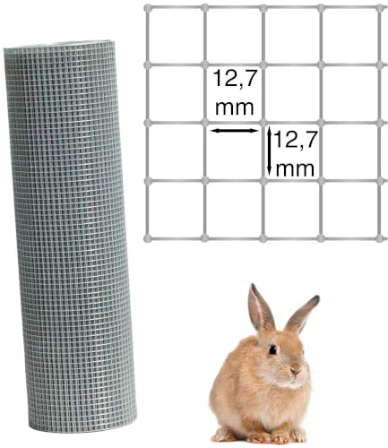 WERKA PRO Grillage Galvanisé à Mailles Carrées Ø 1,05mm 1 x 10m Gris | Durable, usage jardin et extérieur, clôture, potager, fil ø 1,05mm, mailles 12,7 x 12,7mm, résistant à la rouille