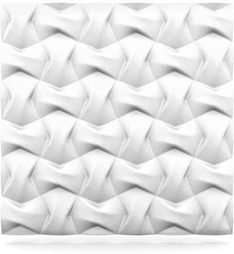 Deccart - 3D Wandpaneele 60x60 cm - Paneele Wand Wall Panels Deko Wandverkleidung Innen Panel Deckenverkleidung Decke Deckenpaneele Platten Styropor EPS-Polystyrol Kokarden 0.36 m², 1 Stück, weiß