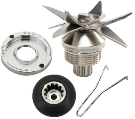 High Horsepower Sand Ice Machine Accessories, 2L Soybean Milk Machine Knife Set, Wall Breaking Blender Bearing Knife Set+12 Tooth Mushroom Head+fixed Disk+knife Removal Wrench Accessories, Compatible