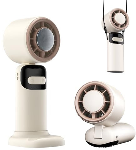 Ventilador de mano, mini ventilador portátil, 3000 mAh, batería recargable con 5 niveles de velocidad, pequeño ventilador de bolsillo, recargable, ventilador USB plegable para viajes, oficina al aire