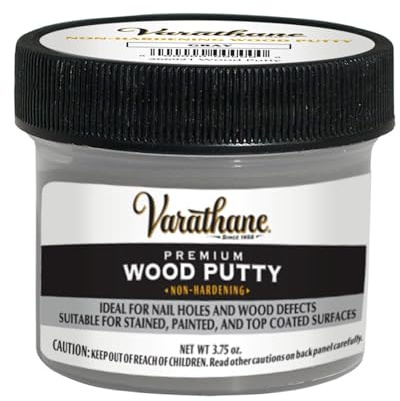 Varathane 374191 Premium Wood Putty, 3.75 oz, Gray