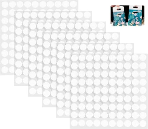 Ztolbriy 1080 Piezas Adhesivo Redondo 10mm – Puntos Blancos con Pegamento Fuerte | 540 Pares de Puntitos | Para DIY, Manualidades & Oficina