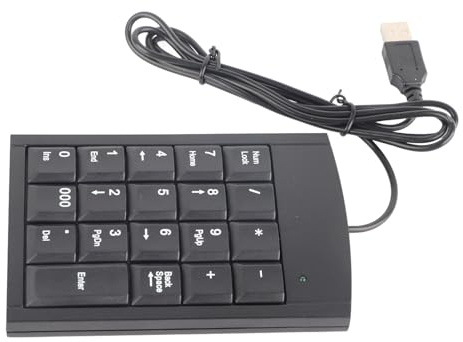 Dioche 18-knappars Bärbar Mini USB Numerisk Tangentbord - Ergonomisk Pekdesign, Plug and Play USB-gränssnitt, Ultratunn & Portabel för Bärbar Dator och Stationär, Kompatibel med,