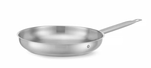 HENDI Poêle à Frire sans Couvercle, 4,2L, Fond Sandwich à Induction, Compatible Gaz, Électrique, Céramique, Induction et Lave-Vaisselle, Manche Long Isolant, Ø320x(H) 59mm, Inox, Aluminium