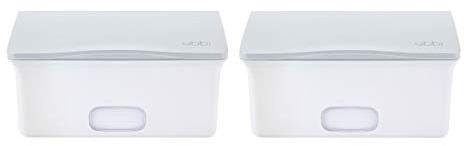 Ubbi Set of 2 Baby Wipes Dispensers with Weighted Plates and Secure Seals, Nursery and Baby Registry Essential to Keep Wipes Fresh and Changing Table Organized, Gray