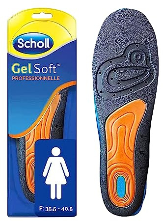 Scholl GelSoft Semelles Professionnelles pour Femme, Taille 35,5-40,5, Confort Optimal pour Longues Heures de Travail, Réduction de la Fatigue, Protection des Pieds Sensibles - 1 Paire