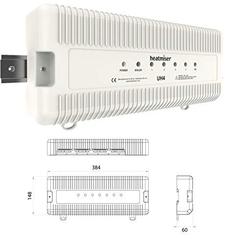 Kudos-Trading - Heatmiser Wiring Centre UH4 4 Zone 230v Wiring Centre for Water Underfloor Heating Kits Multi Zone or Central Heating Radiators Easy Installation and Wiring Centre.