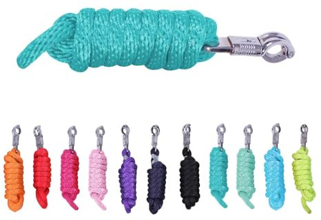 NETPROSHOP Einfarbiger Nylon Strick Führstrick mit Panikhaken Länge 2 Meter Farbauswahl, Farbe:Türkis