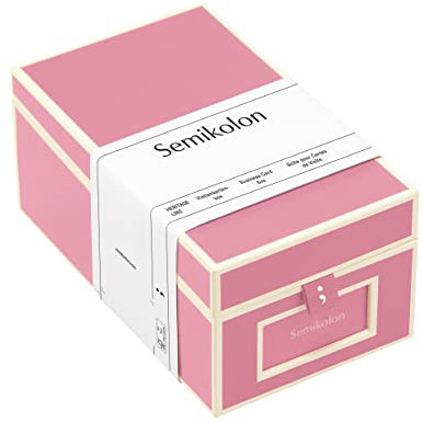 Semikolon 364115 Visitenkartenbox - alphabetisches Register - 10,5 x 18 x 8,3 cm - Business-Card-Box - flamingo pink