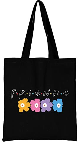Friends Printed Canvas reusable grocery bags, Foldable Casual Travel HandBag, Shoulder Beach Tote Bags, Shopper bag eco friendly super strong washable Storage bags Shopping bag Canvas bag for Women
