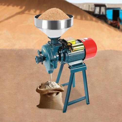 2200W 220V Getreidemühle Elektrisch - Edelstahl Nussmühle Mit Trichter, Kommerzielle Elektrische Mühle (Grün, 2200 Watt)