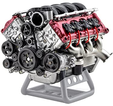 AYAY MAD V8 Motormodell, Simulation Dynamischer V8-Verbrennungsmotor, DIY Montage Modell für AX90104 SCX10MHz Capra VS4-10 Pro/Ultra Modell Auto