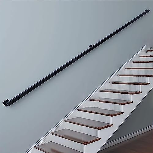 Main courante d'escalier moderne, 1m 1.5m 2m 3m Main courante d'escalier carrée noire Barre d'appui antidérapante en métal galvanisé Garde-corps de sécurité en fer pour intérieur extérieur ( Size : 30