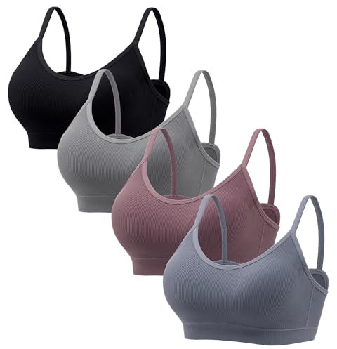 HBselect 4er BHS Damen ohne Bügel Nahtlose Bralettes T-Shirt BHS Bustier Top