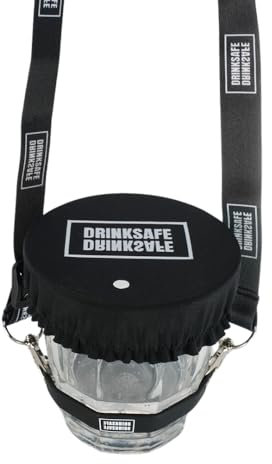 Portavasos Collar antidrogas, protección de Vidrio, Reutilizable, antiderrame, para Fiestas y Festivales, de Forma Segura