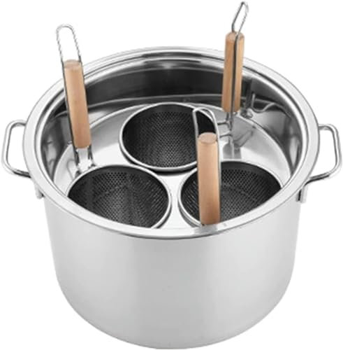 Olla para Fideos, Olla para Espaguetis, Olla para Pasta de Acero Inoxidable, Utensilios de Cocina con Inserto de 3 Orificios, Calentamiento Uniforme, Herramienta de Cocina para Restaurante e