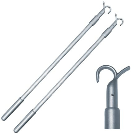 2Pcs 18‘’-32‘’ Telescopic Draw Rod for Cordless Roller Shades Draw Wand to Pull and Push The Shades Down and Up Roller Shade Replacement Part with Hook Adjustable(18''-32'')