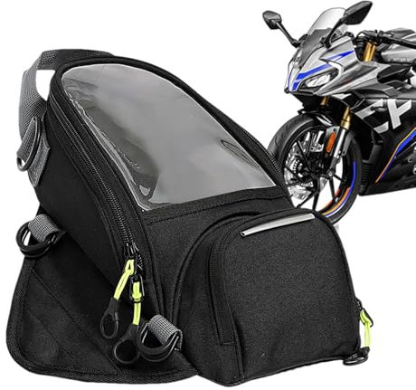 Magnetisk motorcykel-tankväska med tankryggsäck för motorcyklar, vattentät, slitstark motorcykel-tankryggsäck, vattentät motorcykel-tankväska med stor kapacitet