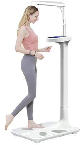 Spdazzleburst Báscula de Peso Corporal para médicos con Capacidad de Carga de 440 LB, analizador de Grasa Corporal y Altura, con Pantalla LCD, para medir Peso, Altura, obesidad e IMC,Standard