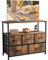 DUMOS Kommode mit Schubladen - kommoden & Sideboards für Schlafzimmer Geeignet, Komodenschrank mit 5 Schubladen, TV-Schrank mit Stabilem Stahlrahmen, Ideal für Schlafzimmer, Wohnzimmer (Vintagebraun)