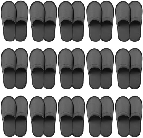 WANDGU Chaussons Invités : Lot de 15 Paires d'Hôtel 28 x 11 x 0,6 cm, Éponge pour Centre de Beauté, Médecins, Hôtels, Femmes et Hommes