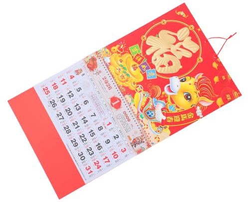 SHINEOFI Handreißbarer Mondkalender im Traditionellen Stil mit Feiertagen aus Verschiedenen Ländern Pferdejahr für Familie und Büro