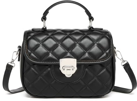 Miss Lulu Borsa Tracolla Donna Piccola, Borsetta Morbida Pelle PU con Modello alla Moda a Losanghe, Cinturino Regolabile, per Lavoro, Uso Quotidiano e Come Regalo
