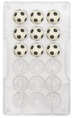Decora 0050103 PROFI-SCHOKOLADENFORM FUßBALL Ø 25 MM 200 X 120 X 22 MM, Braun