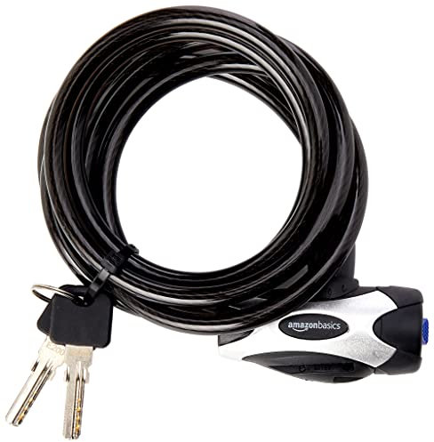 Amazon Basics AB-BL105 , Lucchetto con cavo A chiave, nero - grigio, 182,4 cm