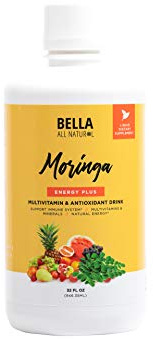 Bella All Natural Moringa Juice Energy Plus - Multivitamin and Antioxidant Drink - 32oz