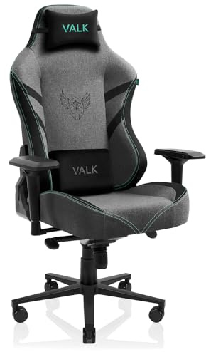 VALK Freya - Silla Gaming Tela Transpirable Ergonomica Profesional, Reclinable 160º, Reposabrazos 4D, Cojines Memory Foam, Silla Gamer Silla Escritorio Oficina, Creada en España (Gris)