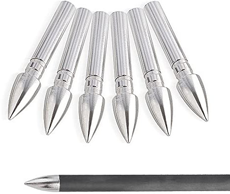 SHARROW 50 Stück Bogenschießen Pfeilspitze Pfeil Tipps Einfügen Feld Punkt 62 Grain Broadhead Ersatz Jagdspitzen for ID 4,2 mm Carbonpfeile Pfeilschaft