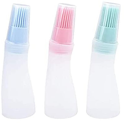 3 Stück Silikon Öl-Flasche Mit Pinsel Bürste Ölflasche Grillen Oil Sauce Bottle With Brush Backpinsel Aus Silikon Ölspender Flasche für Bbq, Desserts, Omeletts, Pfannkuchen, Gebäck, Steaks, Backen
