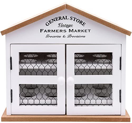 Wooden 16 Egg 'General Store' Egg Basket House Storage Holder
