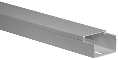 KOMIB Hochwertige Kabelkanäle Grau (Lichtgrau/Steingrau) 10 Meter - 5 x 2m (5 Stück) Elektroinstallation Kabelkanal Kabelabdeckung Kabelmanagement Diverse Größen/VDE (50 x 30 x 2000mm)