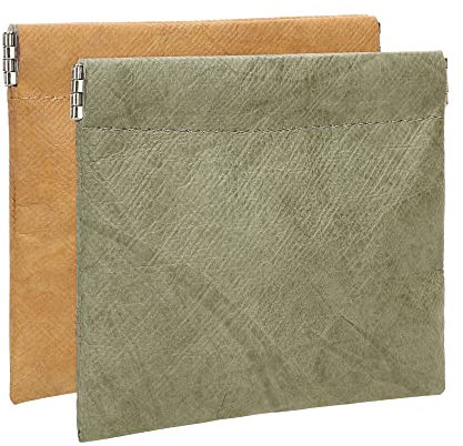 kwmobile Funda para Auriculares Universal - 2X Estuche Multiusos de 11 x 11 cm para Cascos Pastillas Cables Tarjetas SD - marrón/Verde Oscuro