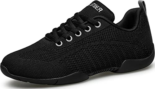 BAXINIER Girls Black Cheerleading Shoes Breathable Youth Cheer Competition Sneakers Athletic Training Dance Tennis Walking Shoes - Black 12 Little Kid