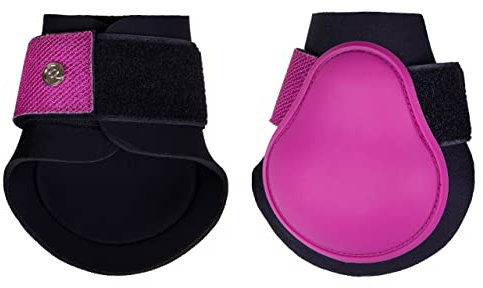 QHP Streichkappen Rio Neoprenfutter Klettverschluss Glitzer (Warmblut, Festival Fuchsia)