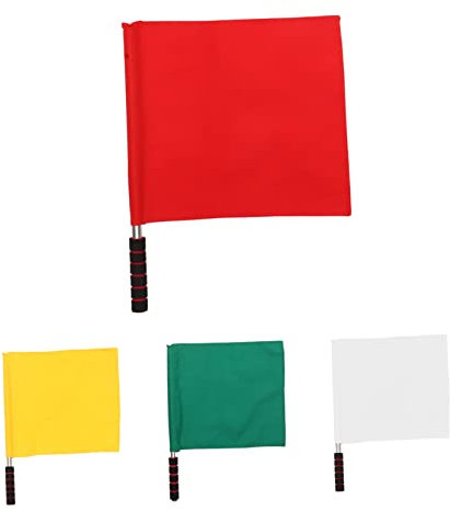 LABRIMP 4pcs Referee Flag Hand Flag Praise Dance s Official Checkered Racing Blm Worship s The Sign Referee Penalty Red Football Sports Accessories Polyester