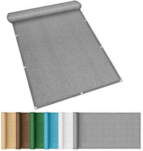 Fence Screening 1.6 x 2.6 m Rectangle Pergola Balcony Awnings Sail Hdpe Breathable 98% UV Block with Grommets for Patios Roofs, Yard, Party, Grey