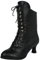 Botines con cordones Mujer Forrado Elegante Botines de Invierno Botines Cuero Vintage Botas Victorianas Mujer Cordones Steampunk Tobillo Botas con Tacón Cremallera Media Alta Botas, Negro , 40 EU