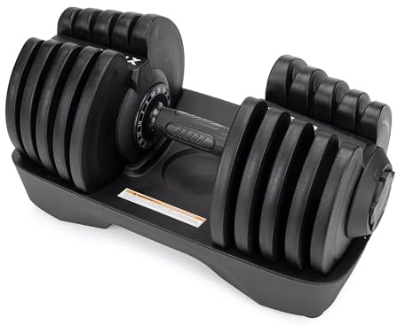 TREXO Manubrio 40 kg con Regolazione del Peso Tramite Rotella Manubrio Palestra Regolabile in Ferro per Esercizi Fitness con Impugnatura Ergonomica Antiscivolo