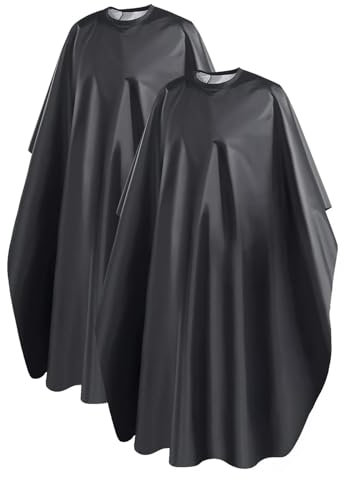 Laralily 2 mantelli da parrucchiere, mantello da parrucchiere, mantello da parrucchiere, per adulti, mantello da taglio per capelli, impermeabile, con chiusura in velcro regolabile, adatto per taglio