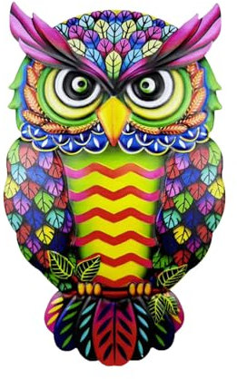 GIEEU Decorazione da parete in metallo, gufo decorativo da parete, decorazione da parete colorata per giardino, patio, portico, porta