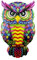 GIEEU Decorazione da parete in metallo, gufo decorativo da parete, decorazione da parete colorata per giardino, patio, portico, porta