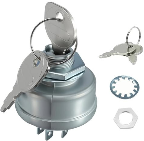 1Pcs Interrupteur D'allumage Démarreur avec 2 Clé pour Tondeuse, 725-0267A 925-0267, Serrure D'allumage 5 Broches, Contacteur à Clé Compatible avec Mtd Husqvarna TracteurTondeuse à gazon