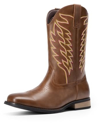 Bruno Marc Men's Western Cowboy Boots,Size 12,Coffee,BMUMKB2502
