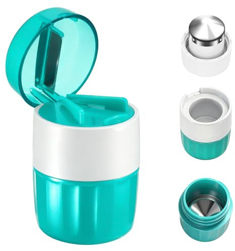 Nilioyul Tablettenmörser Tablettenteiler Tablettenschneider 3 in 1, Tablettenzerkleinerer mit Edelstahl-Mahlkopf für tabletten Pillen Multifunktionaler Schneller Tabletten Mörser Klein Pill Cutter